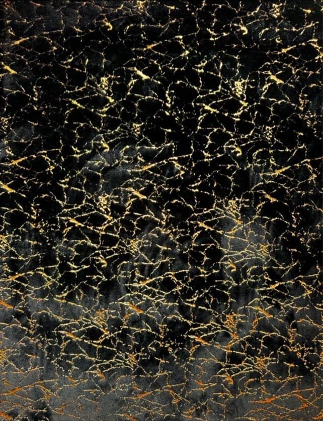 Black marble texture with gold and copper veining throughout, creating a luxurious, cracked surface pattern