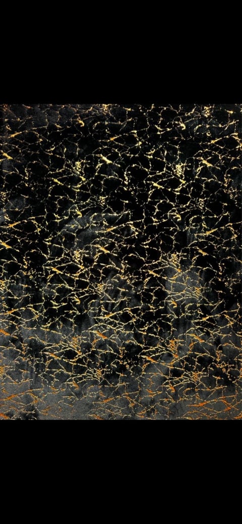 Black marble texture with gold and copper veining throughout, creating a luxurious, cracked surface pattern